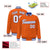 Custom Orange White Thunder-Blue Bomber Full-Snap Varsity Letterman Jacket