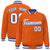 Custom Orange White Thunder-Blue Bomber Full-Snap Varsity Letterman Jacket