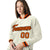 Custom Cream Orange Black Bomber Full-Snap Varsity Letterman Jacket