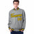 Custom Gray Yellow-Navy Bomber Full-Snap Varsity Letterman Jacket