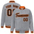 Custom Gray Black-Orange Bomber Full-Snap Varsity Letterman Jacket