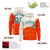 Custom Cream Orange Color Block Varsity Full-Zip Letterman Wave Hoodie Jacket