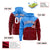 Custom Powder Blue Crimson Color Block Varsity Full-Zip Letterman Wave Hoodie Jacket