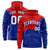 Custom Red Royal Blue Color Block Varsity Full-Zip Letterman Wave Hoodie Jacket