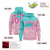 Custom Aqua Light Pink Color Block Varsity Full-Zip Letterman Wave Hoodie Jacket