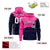 Custom Pink Navy Color Block Varsity Full-Zip Letterman Wave Hoodie Jacket