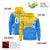 Custom Gold Powder Blue Color Block Varsity Full-Zip Letterman Wave Hoodie Jacket