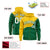 Custom Gold Green Color Block Varsity Full-Zip Letterman Wave Hoodie Jacket