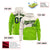 Custom Cream Neon Green Color Block Varsity Full-Zip Letterman Wave Hoodie Jacket