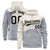 Custom Cream Gray Color Block Varsity Full-Zip Letterman Wave Hoodie Jacket