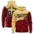 Custom Old Gold Crimson Color Block Varsity Full-Zip Letterman Wave Hoodie Jacket