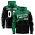 Custom Kelly Green Black Color Block Varsity Full-Zip Letterman Wave Hoodie Jacket