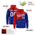 Custom Red Royal Blue Color Block Varsity Full-Zip Letterman Wave Hoodie Jacket