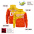 Custom Gold Orange Color Block Varsity Full-Zip Letterman Wave Hoodie Jacket