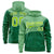 Custom Bright Green Kelly Green Color Block Varsity Full-Zip Letterman Wave Hoodie Jacket