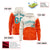 Custom Cream Orange Color Block Varsity Full-Zip Letterman Wave Hoodie Jacket