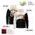 Custom Cream Black Color Block Varsity Full-Zip Letterman Wave Hoodie Jacket