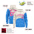 Custom Cream Powder Blue Color Block Varsity Full-Zip Letterman Wave Hoodie Jacket