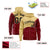 Custom Old Gold Crimson Color Block Varsity Full-Zip Letterman Wave Hoodie Jacket