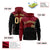 Custom Crimson Black Color Block Varsity Full-Zip Letterman Wave Hoodie Jacket