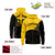 Custom Gold Black Color Block Varsity Full-Zip Letterman Wave Hoodie Jacket