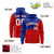 Custom Royal Blue Red Color Block Varsity Full-Zip Letterman Wave Hoodie Jacket