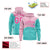 Custom Light Pink Aqua Color Block Varsity Full-Zip Letterman Wave Hoodie Jacket