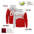 Custom Light Gray Red Color Block Varsity Full-Zip Letterman Wave Hoodie Jacket