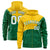 Custom Gold Green Color Block Varsity Full-Zip Letterman Wave Hoodie Jacket