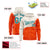 Custom Cream Orange Color Block Varsity Full-Zip Letterman Wave Hoodie Jacket