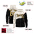 Custom Cream Black Color Block Varsity Full-Zip Letterman Wave Hoodie Jacket