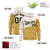 Custom Cream Old Gold Color Block Varsity Full-Zip Letterman Wave Hoodie Jacket