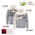 Custom Cream Gray Color Block Varsity Full-Zip Letterman Wave Hoodie Jacket