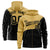 Custom Old Gold Black Color Block Varsity Full-Zip Letterman Wave Hoodie Jacket