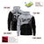 Custom Gray Black Color Block Varsity Full-Zip Letterman Wave Hoodie Jacket