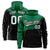 Custom Kelly Green Black Color Block Varsity Full-Zip Letterman Wave Hoodie Jacket