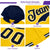 Custom Gold Purple Color Block Varsity Full-Zip Letterman Wave Hoodie Jacket