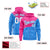 Custom Pink Powder Blue Color Block Varsity Full-Zip Letterman Wave Hoodie Jacket