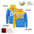 Custom Gold Powder Blue Color Block Varsity Full-Zip Letterman Wave Hoodie Jacket