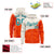 Custom Cream Orange Color Block Varsity Full-Zip Letterman Wave Hoodie Jacket