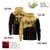 Custom Old Gold Black Color Block Varsity Full-Zip Letterman Wave Hoodie Jacket