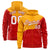 Custom Yellow Red Color Block Varsity Full-Zip Letterman Wave Hoodie Jacket