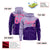 Custom Light Purple Purple Color Block Varsity Full-Zip Letterman Wave Hoodie Jacket