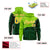 Custom Neon Green Green Color Block Varsity Full-Zip Letterman Wave Hoodie Jacket