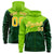 Custom Neon Green Green Color Block Varsity Full-Zip Letterman Wave Hoodie Jacket