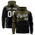 Custom Olive Black Color Block Varsity Full-Zip Letterman Wave Hoodie Jacket