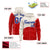 Custom Cream Red Color Block Varsity Full-Zip Letterman Wave Hoodie Jacket