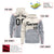 Custom Cream Gray Color Block Varsity Full-Zip Letterman Wave Hoodie Jacket