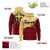 Custom Old Gold Crimson Color Block Varsity Full-Zip Letterman Wave Hoodie Jacket