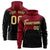 Custom Crimson Black Color Block Varsity Full-Zip Letterman Wave Hoodie Jacket